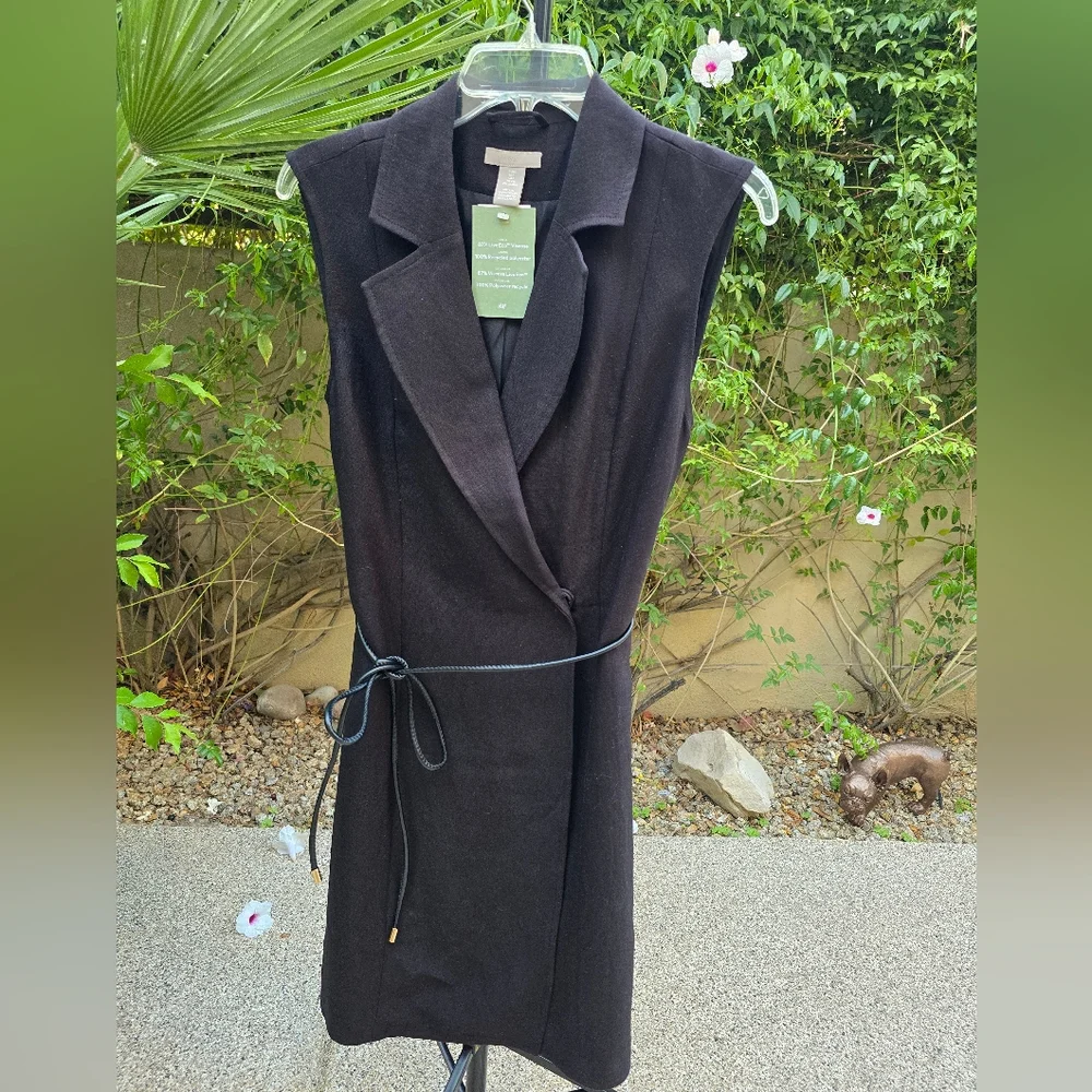 NWT H&M Chic Tie Belt Jacket Dress with Notched Lapels - Picture 3 of 8